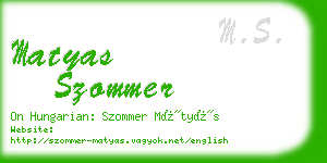 matyas szommer business card